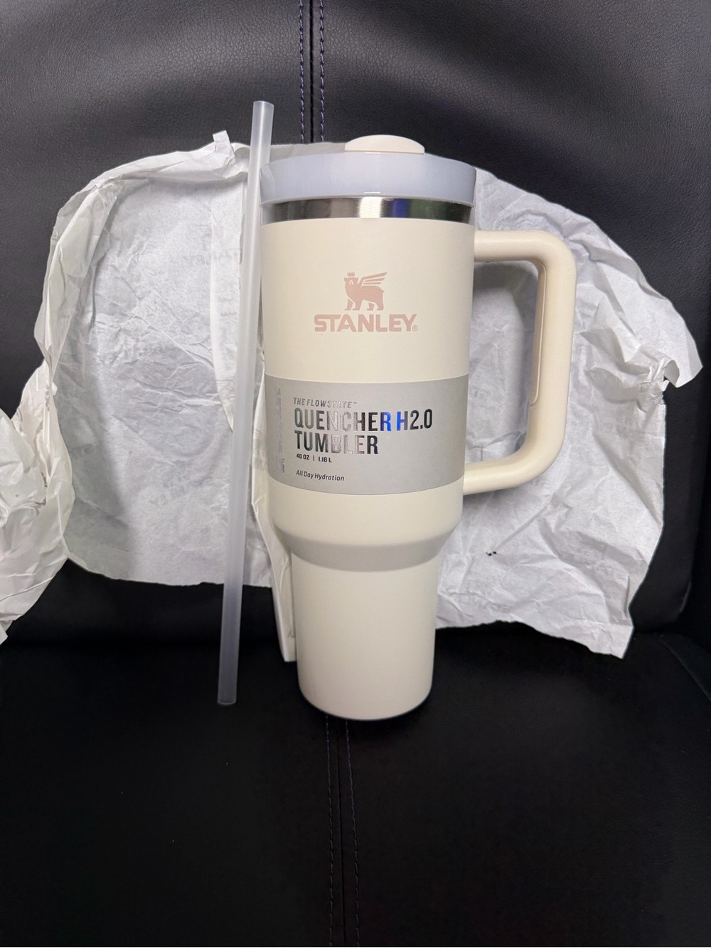 Stanley Quencher H2.0 40 oz Tiger Plum Tumbler Cream Lavender NEW No Box